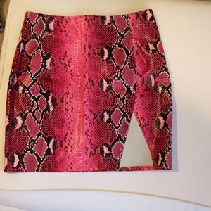 Akira Pink snake skin skirt
